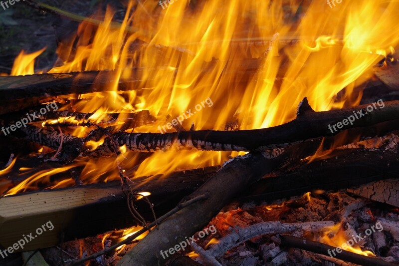 Fire Rubbish Flames Heat Consuming