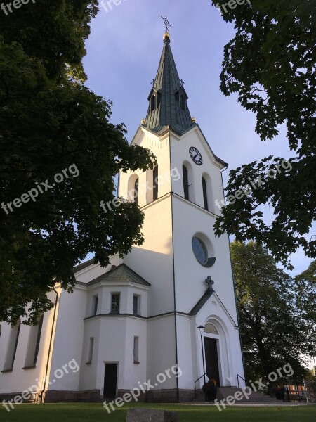 Church Värnamo Sweden Tower Himmel