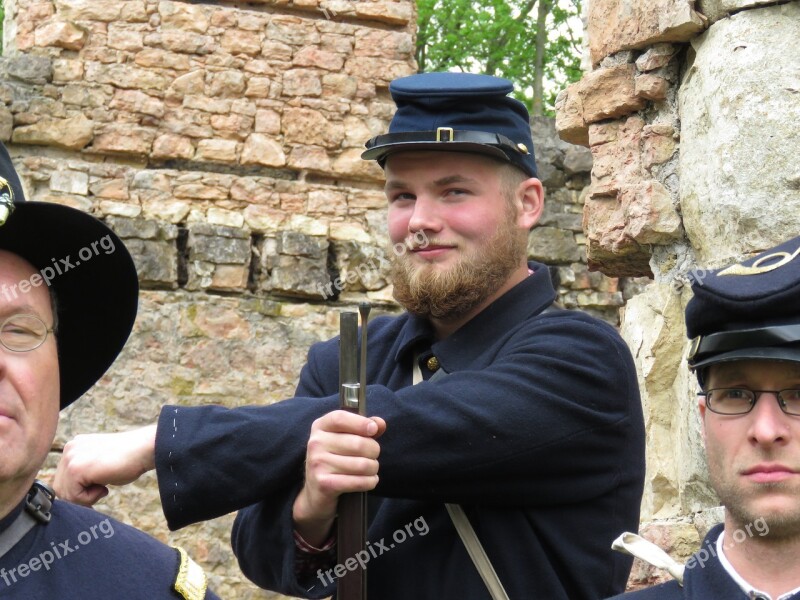 Civil War Soldier Union Military Reenactment