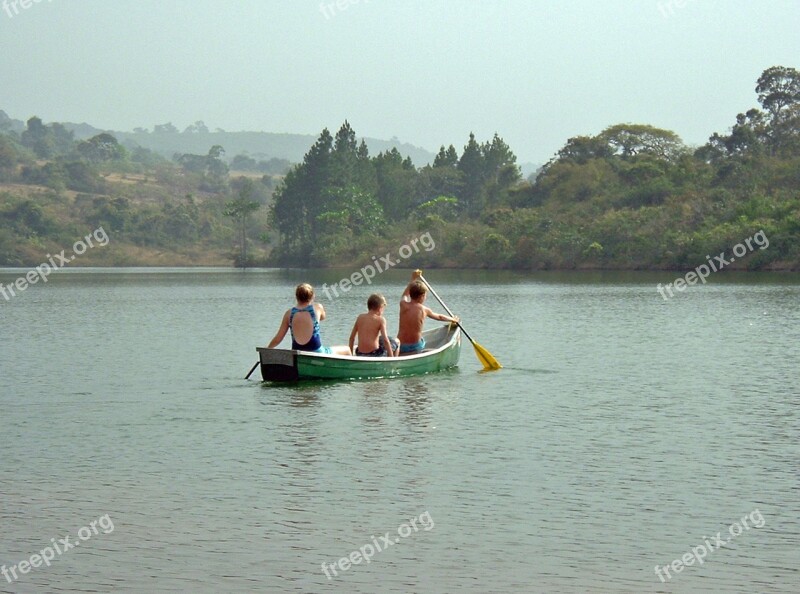 Canoe Lake Children Paddle Africa