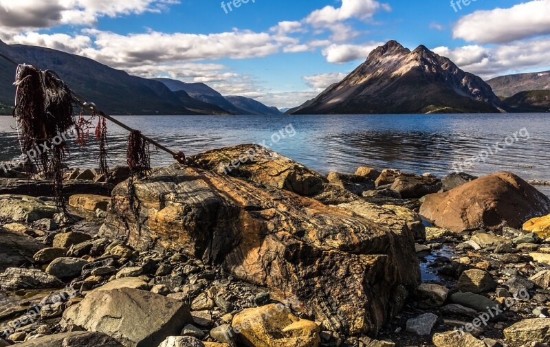 Fjord Mountain Sea Norway The Nature Of The