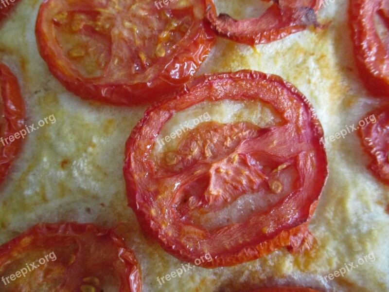 Focaccia Pizza Tomatoes Bread Free Photos