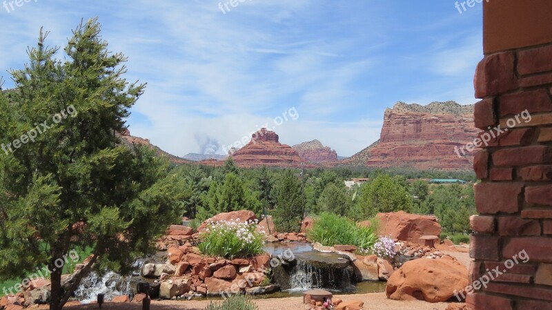 Desert Sedona Arizona Forest Fire Sandstone Mountain