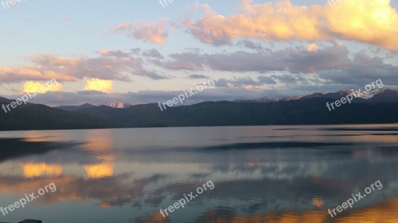 Walchensee Evening Sun Mountains Free Photos