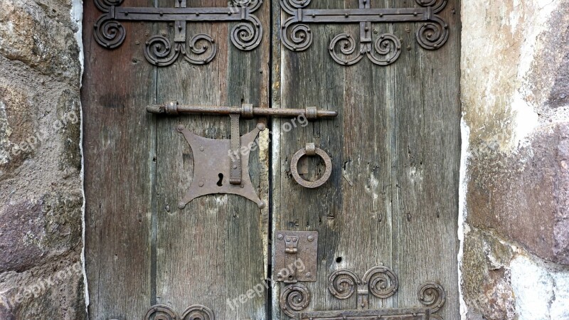 Door Old Wood Historical Aldaba