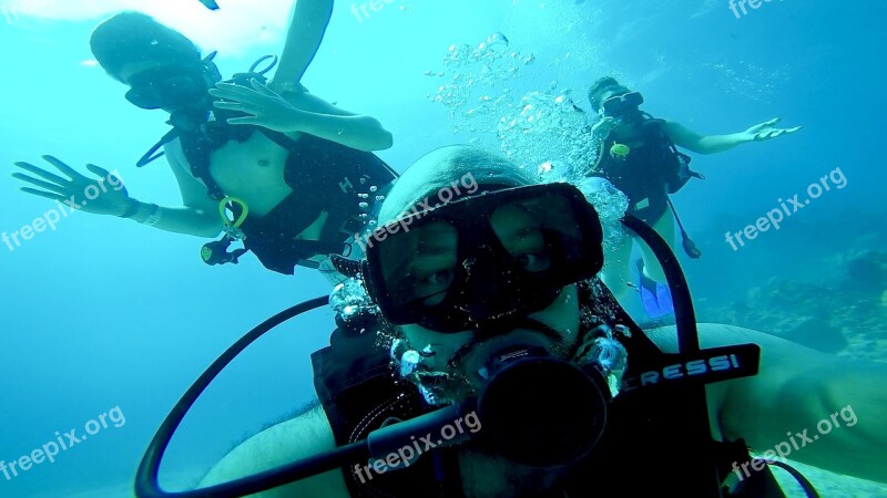 Is Diving Blue Sea Caribbean Caribbean Sea