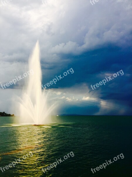 Lake Constance Fountain Water Water Feature Wet