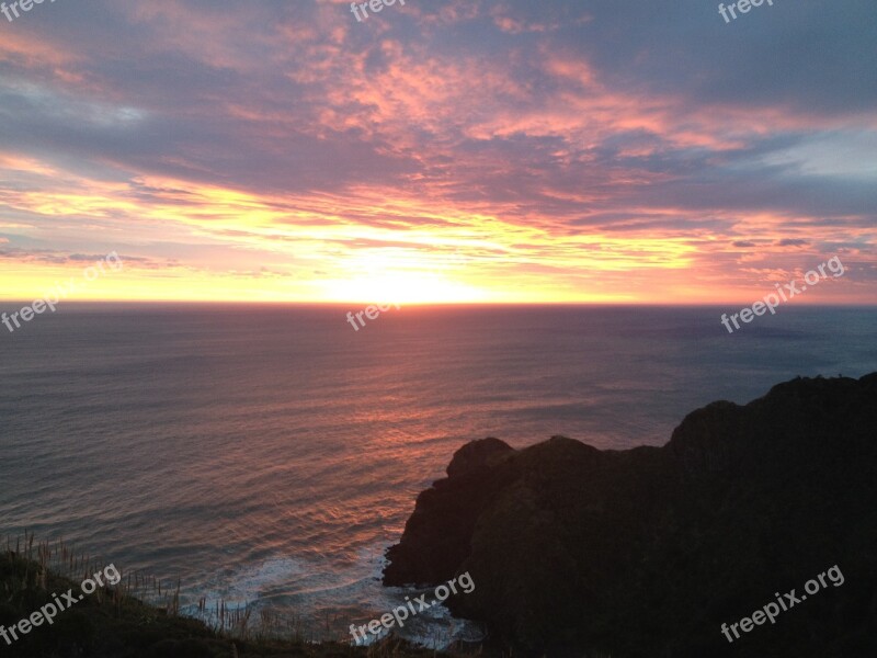 Sunset Oceanview Ocean Free Photos