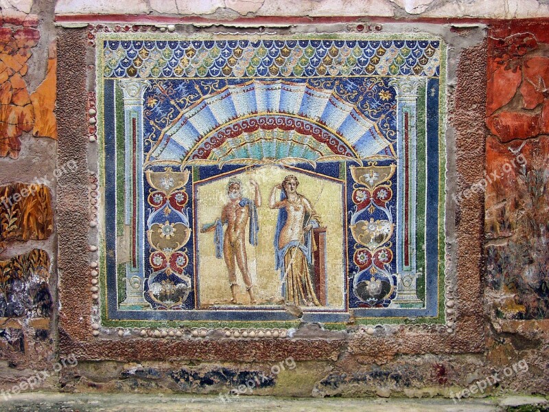 Herculaneum Mosaic Ancient Italy Roman