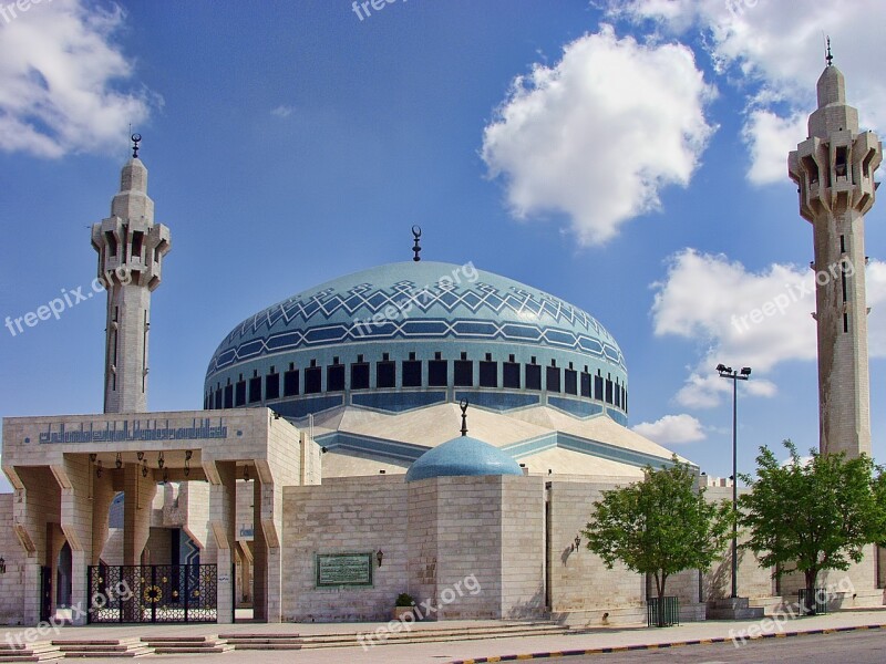 Amman Jordan Blue Mosque Architecture Landmark