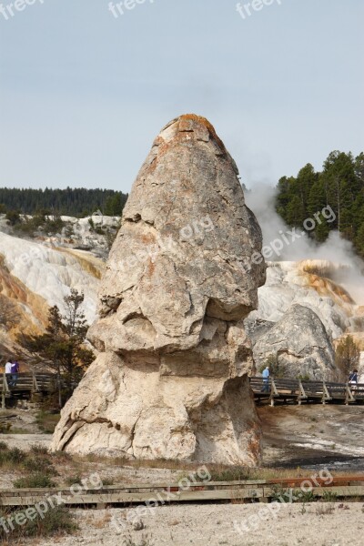 Mammoth Springs Liberty Cap Yellowstone National Park