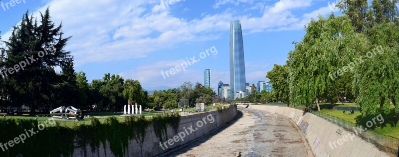 Santiago De Chile Mapocho River Park Of The Sculptures Costanera Center Free Photos