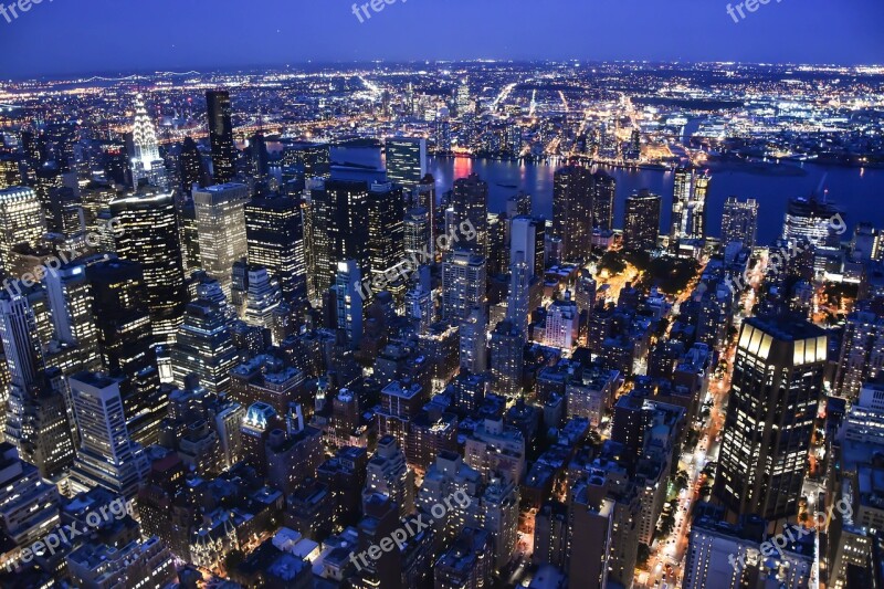 Manhattan Usa Skyline Ny City