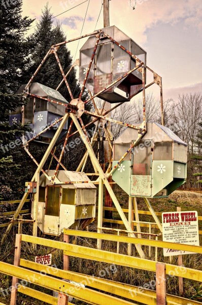 Ferris Wheel Abandoned Amusement Park Ferris