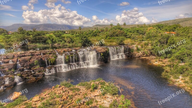 Big Waterfall Saw The Vine Waterfall Minas Brazil