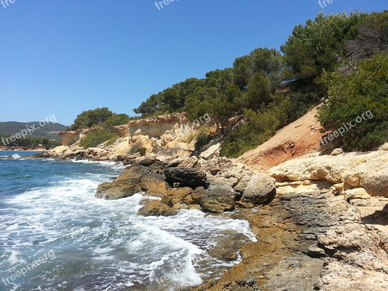 Rocky Beach Ibiza Freedom Free Photos