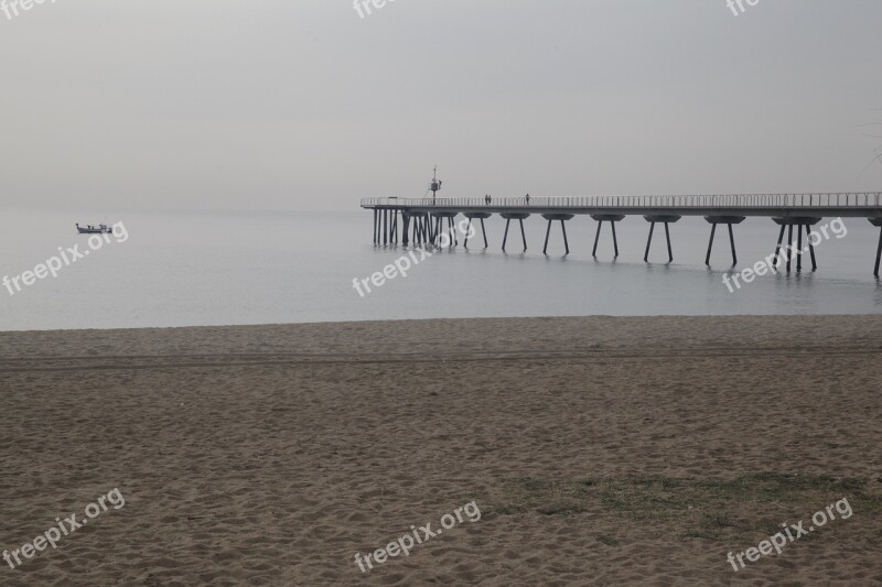 Spring Badalona Sand Sea Free Photos