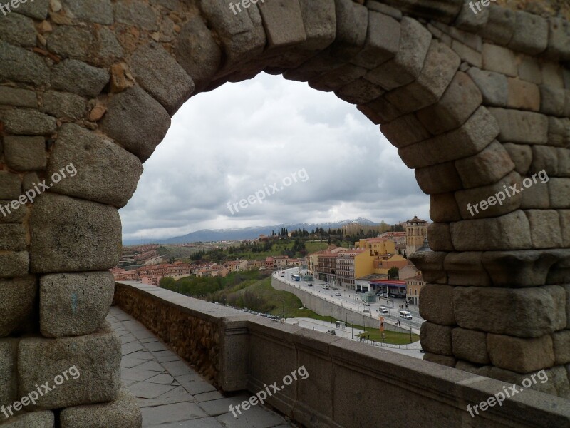 Arc Segovia Viaduct Landscape Free Photos