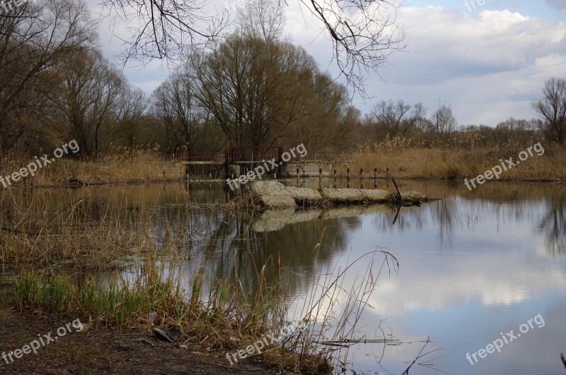 River Partly Cloudy Landscape Nature Water