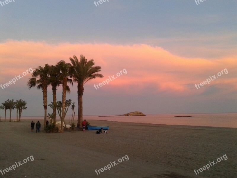 Carboneras Almeria Sunset Beach Backlight