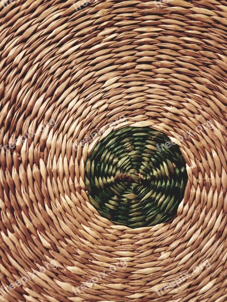 Wicker Basket With Central Wicker Basket Natural