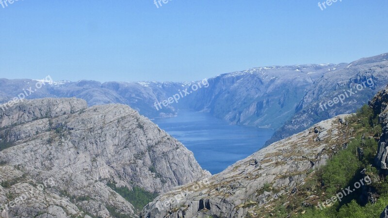 Fjord Norway Lysefjord Nature Scenic