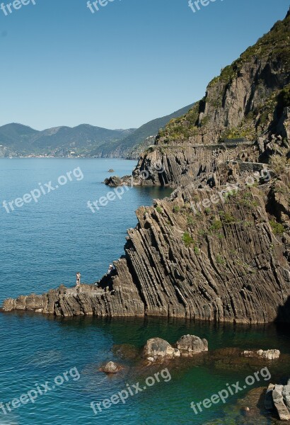 Italy Cinque Terre Cliffs Geology Riomaggiore