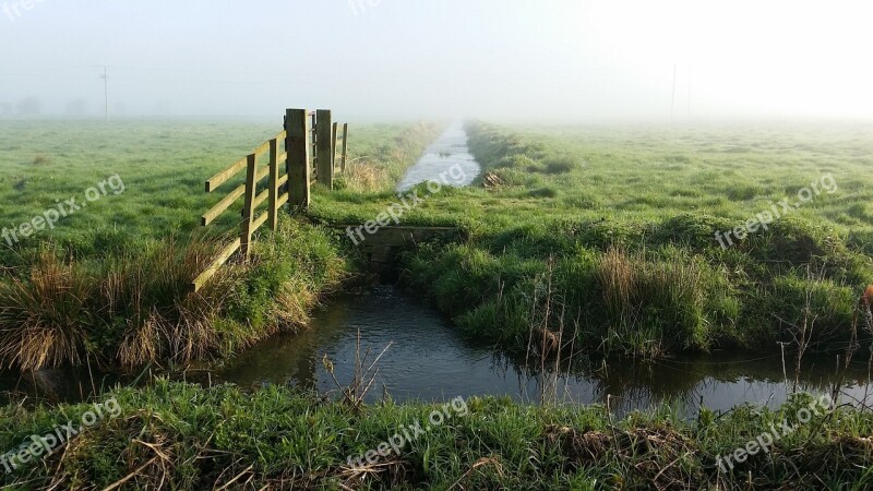 Countryside British Uk Field Fog