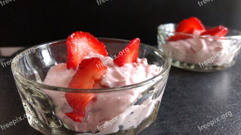 Strawberry Shrikhand Dessert Sweet Fruit