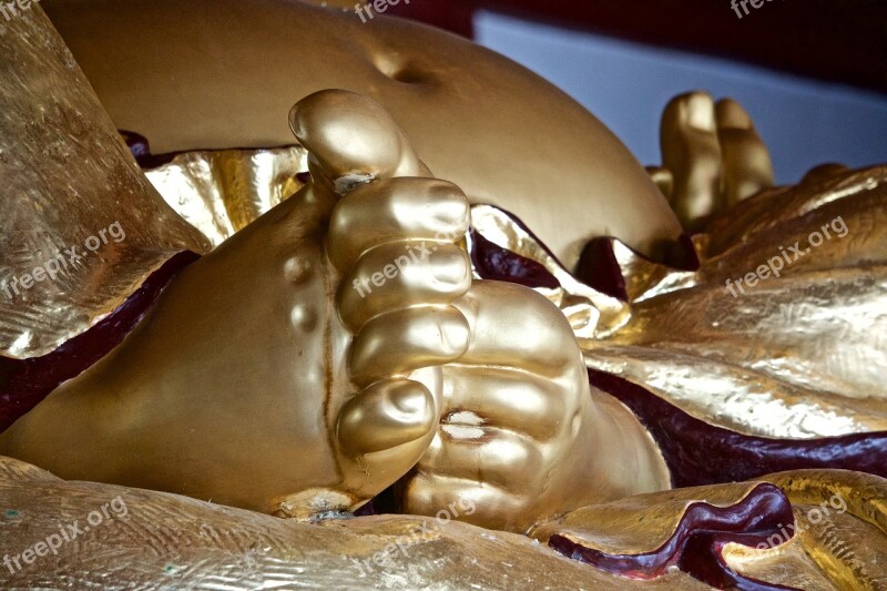 Buddha Toes Spiritual Buddhist Golden