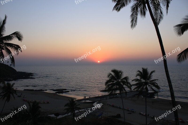 Goa India Beach Sunset Free Photos