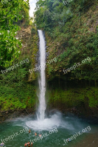 Water Fall Costa Rica Tropical Rain Forest Water