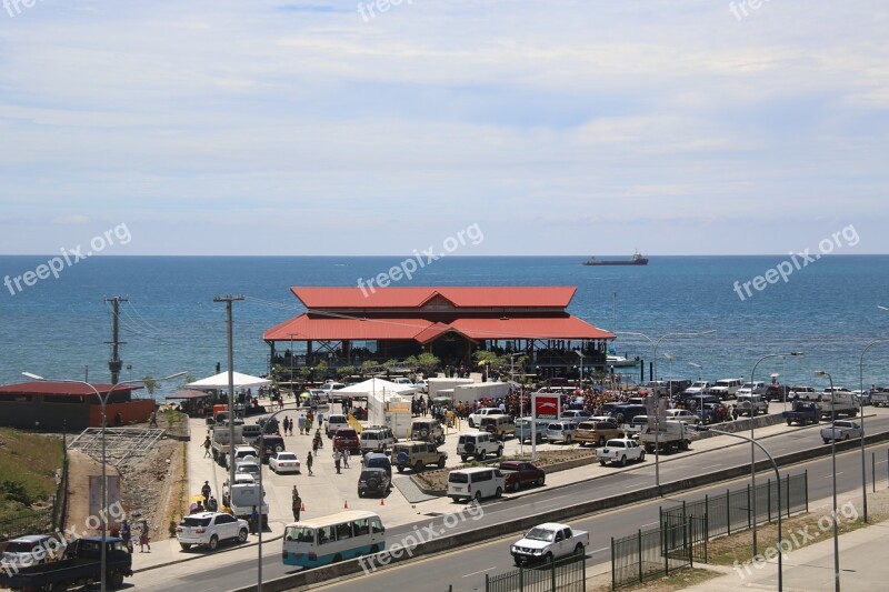 Fish Market Fish Papua New Guinea Buildings Mackerel