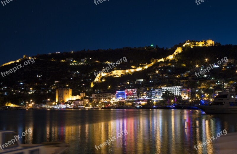 Alanya Night Antalya Turkey Blue