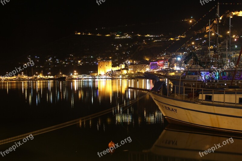 Alanya Night Antalya Turkey Blue