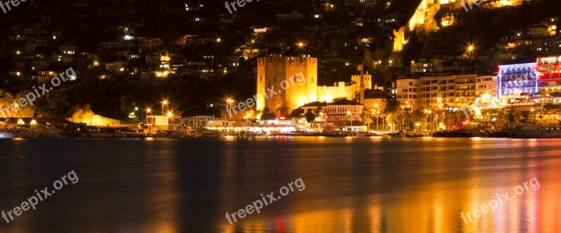 Alanya Night Antalya Turkey Blue