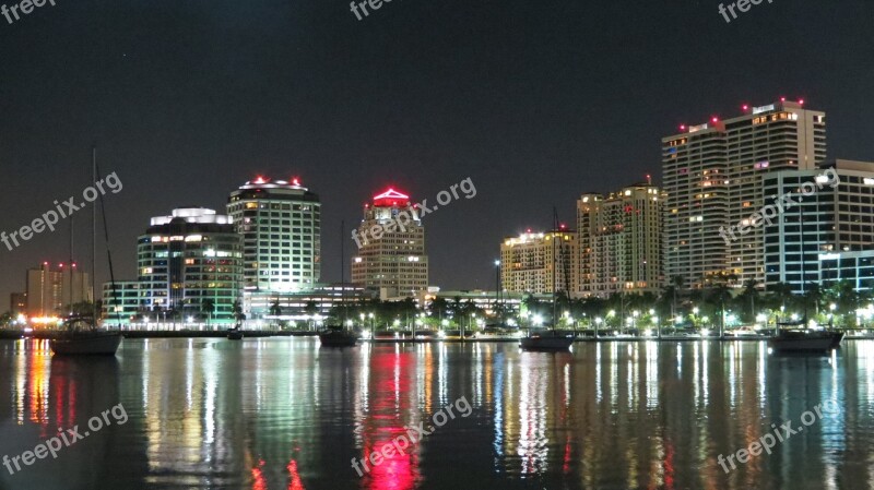 Miami Florida Night Life Landscape City Lights