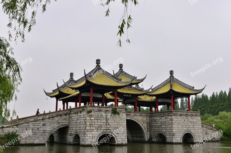 The Five-pavilion Bridge China 揚 State Slender West Lake Resorts