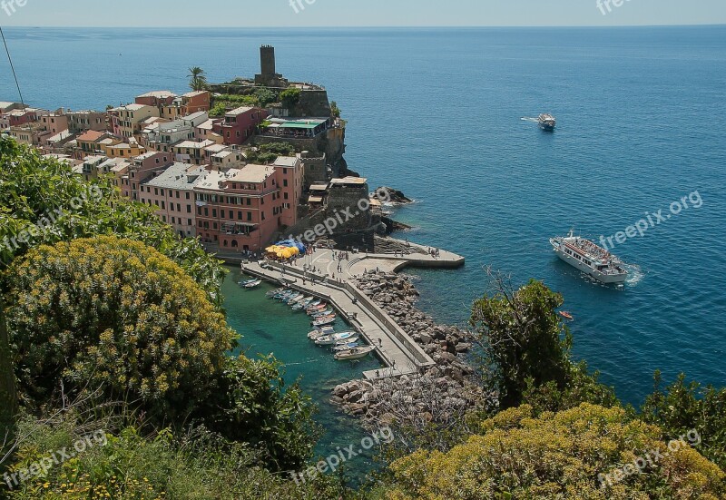 Italy Cinque Terre Vernazza Port Village