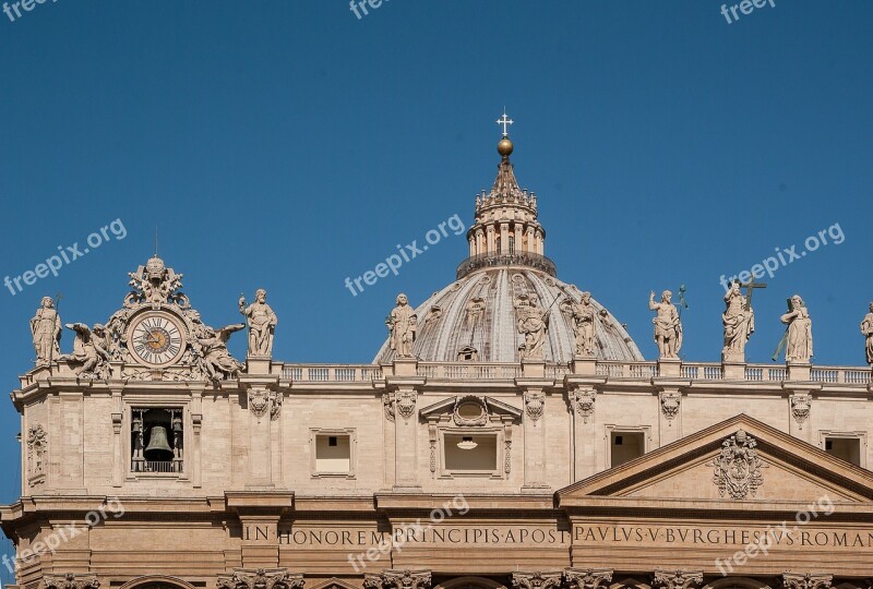 Rome Basilica Saint-pierre Dome Statues