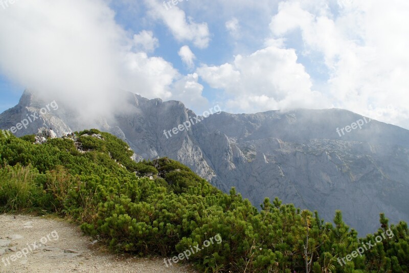 Obersalzberg Mountain Fog Clouds Sky