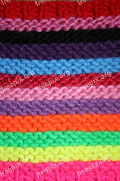 Knitted Fabric Colors Rainbow Free Photos