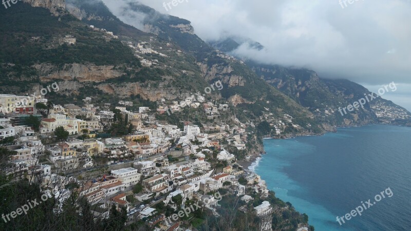 Shore Italy Positano Sky Free Photos