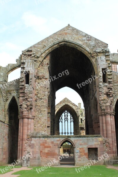 Melrose Abbey Historical Scotland Ruin Robert The Bruce