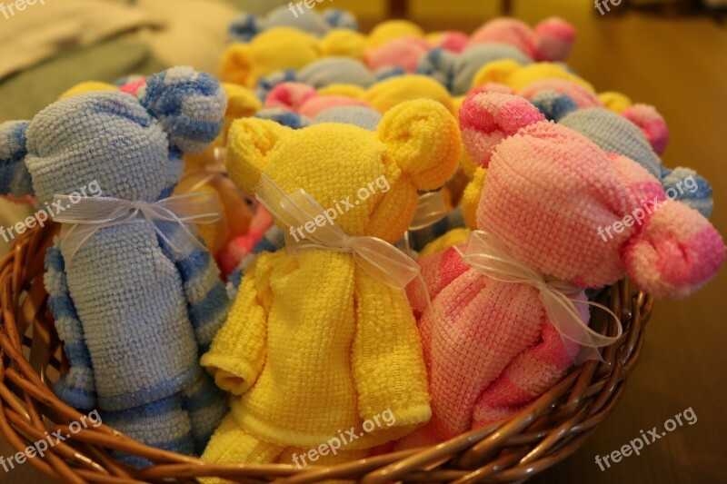 Teddies Towel Basket Gifts Free Photos