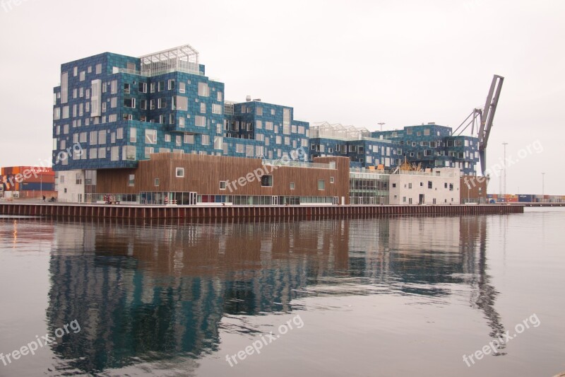 University International Bluish Building Harbour