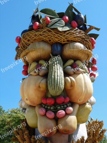 Sculpture Giant Arcimboldo Fruit Four Seasons