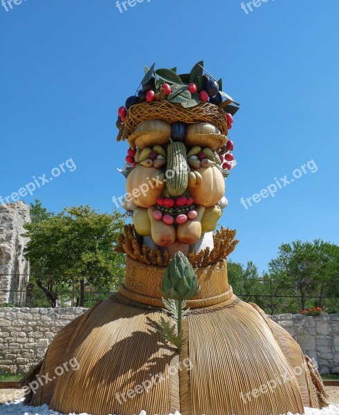 Sculpture Giant Arcimboldo Fruit Four Seasons