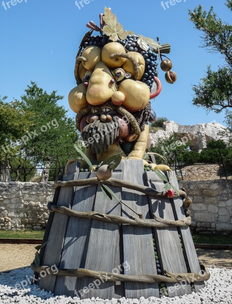 Sculpture Giant Arcimboldo Fruit Four Seasons