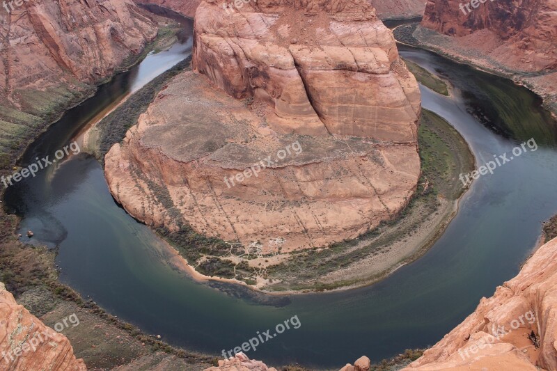 Horseshoe Bend Usa National Park Stone Free Photos